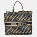 Dior Navy Oblique Embroidered Canvas Large Book Tote