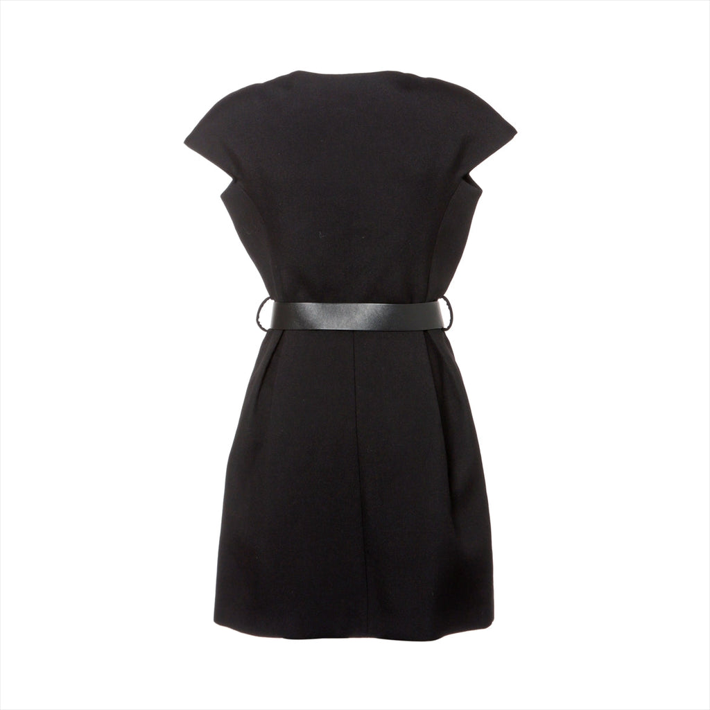 Louis Vuitton 23AW wool x silk northern sleeve onepiece 34 ladies black 1ABQRA RW232W monogram XXL detailed cap sleeve dress Allu Happy Market shop
