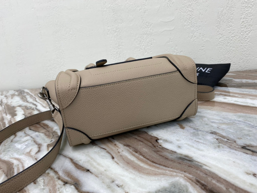 CE Nano LuGucciage Bag In Drummed Light Brown For Women 8in/20cm 189243DRU.03UN