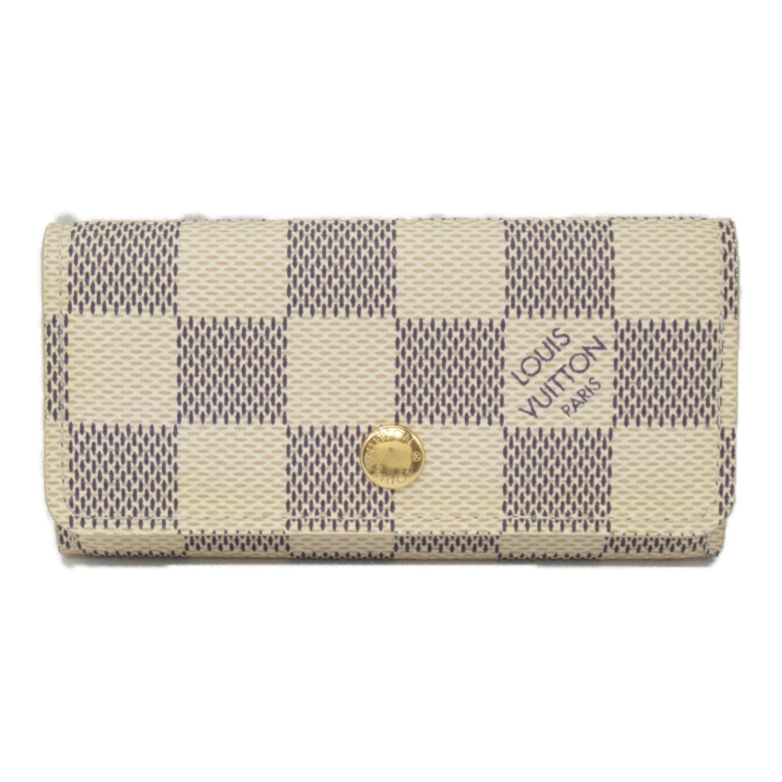 Louis Vuitton Multicle 4 4  Keycase Accessories PVC  Canvas Damier Azur   Grey N60386