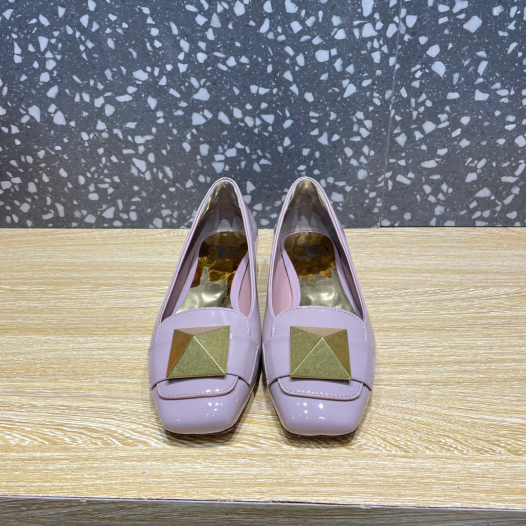 Valentino Garavani One Stud Patent Ballet GlamIats Light Pink For Women