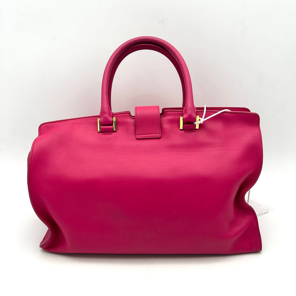 SAINT LAURENT Calfskin Small Monogram Cabas Fuchsia LA15533