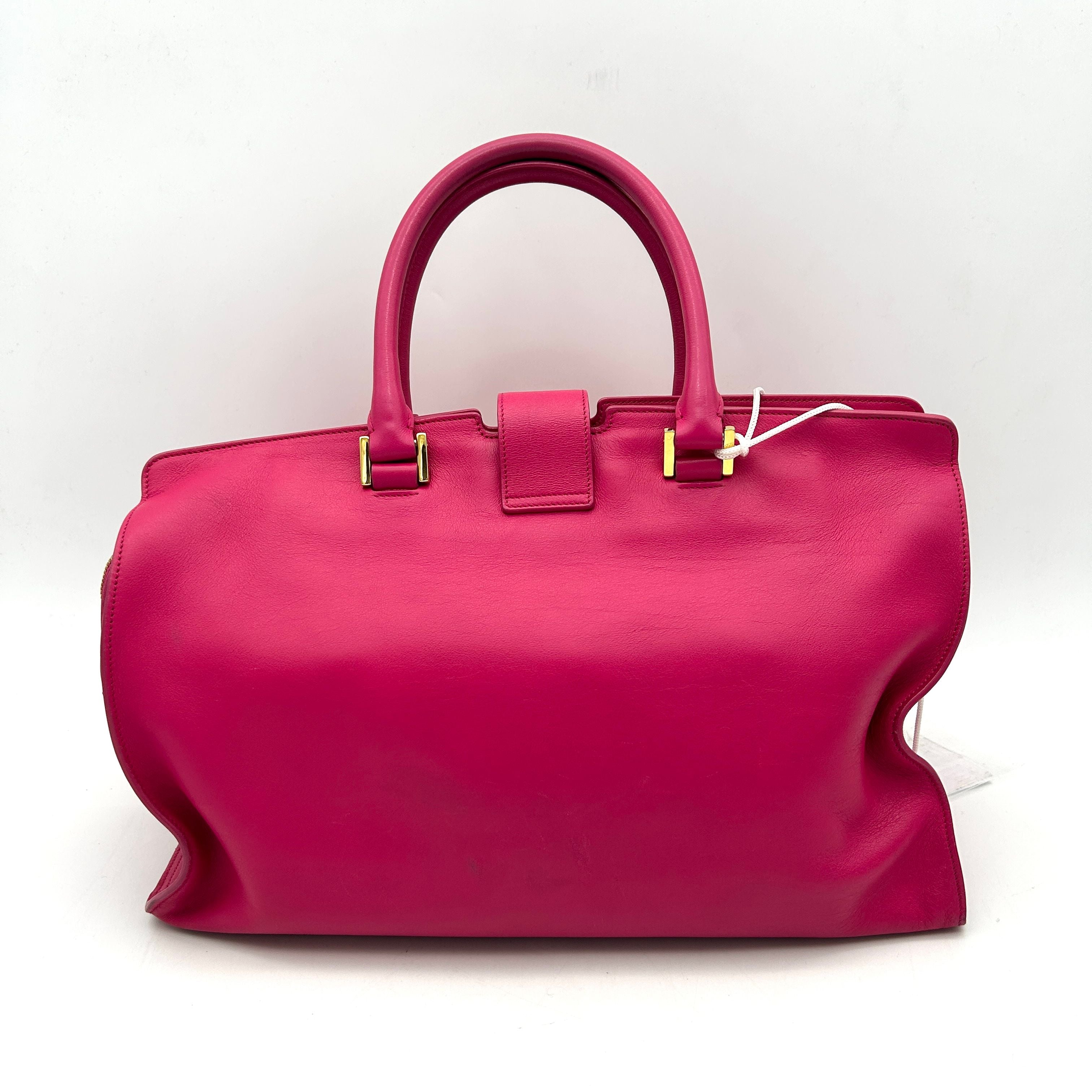 SAINT LAURENT Calfskin Small Monogram Cabas Fuchsia LA15533