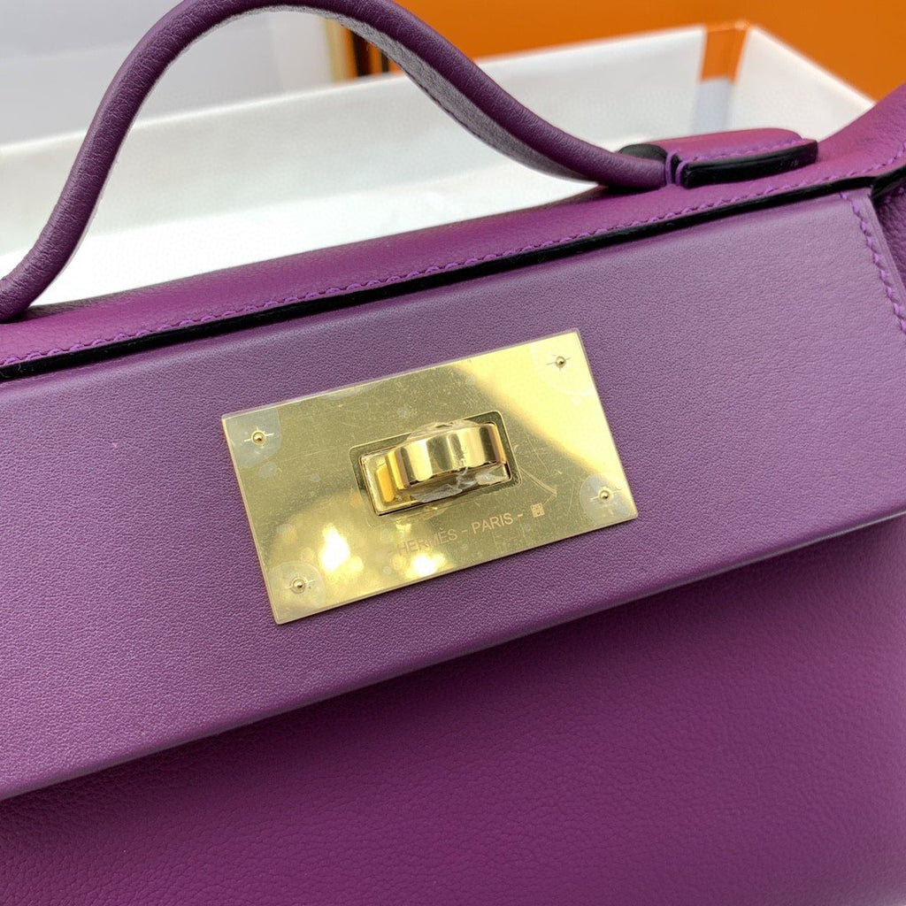 HM 24/24 Mini Evercolor Swift Purple For Women, Women’s Handbags, Shoulder Bag 8.2in/21cm