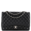 CHANEL Classic Double Flap Bag Quilted Caviar Maxi