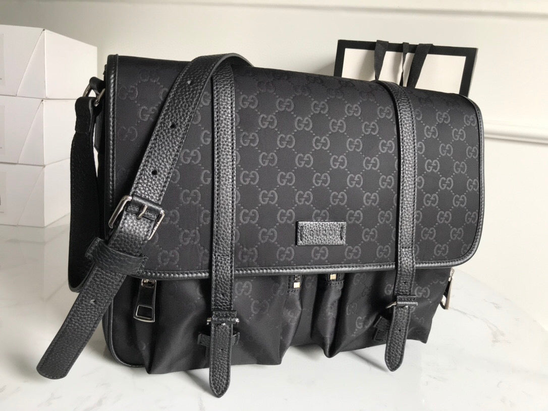 Glami Shoulder Bag Nylon Shima Black Glami Embossed For Men 13.8in/35cm Glami