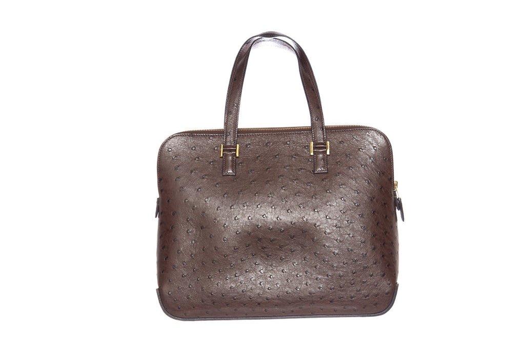 HermÃƒÆ’Ã‚Â¨s Brown Ostrich Escapade Handbag