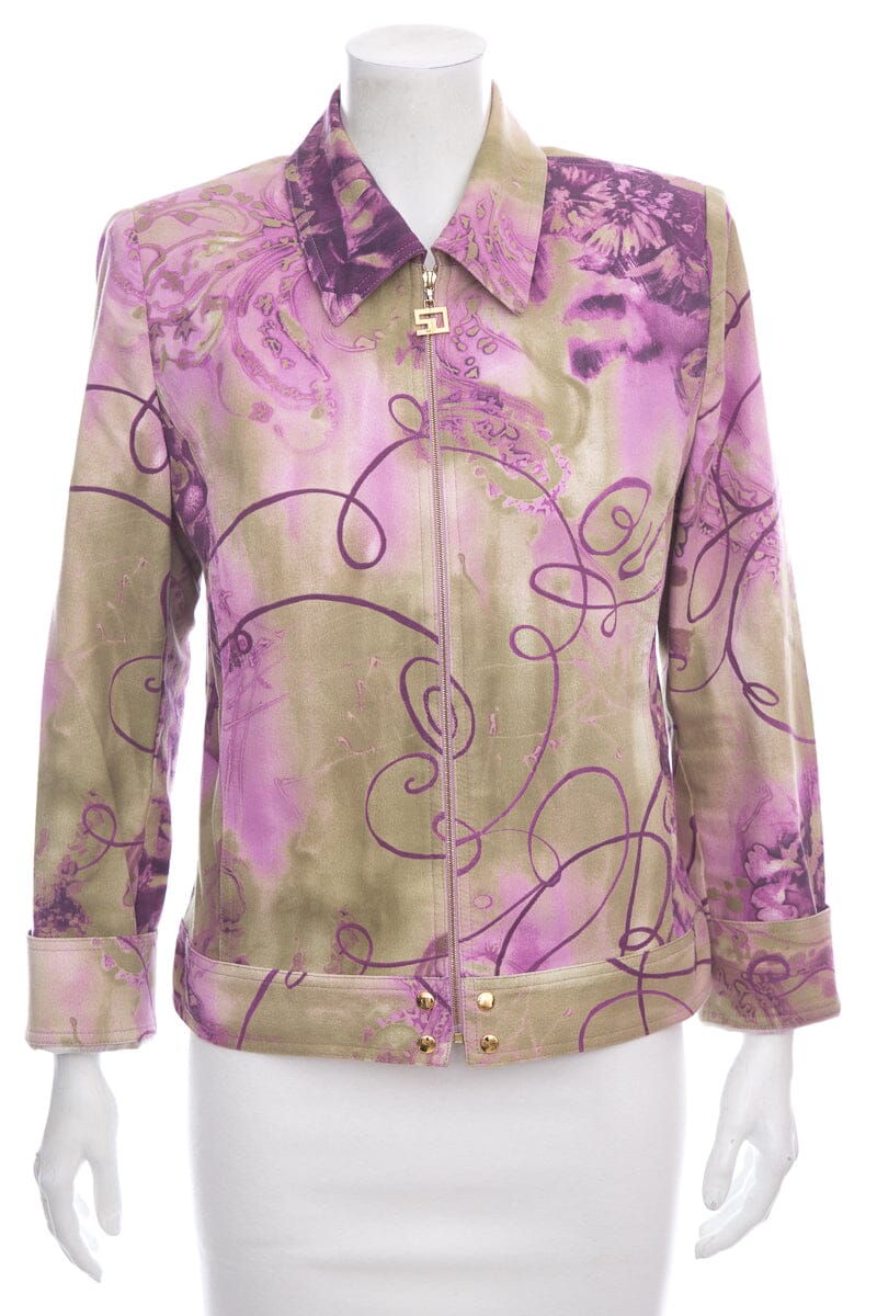 St. John Lavender Floral Motif Jacket SZ M