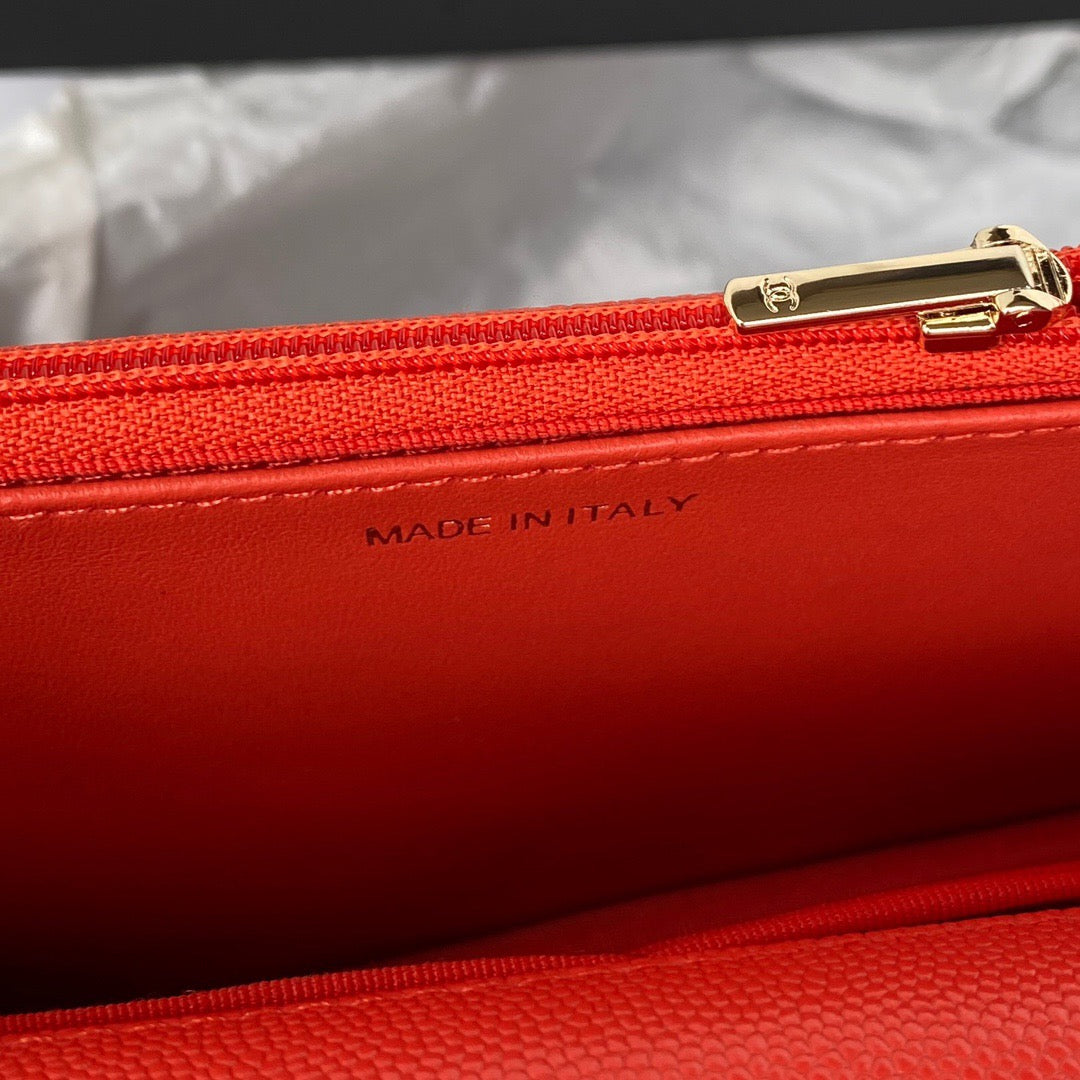CHLSmall Flap Bag Gold Hardware Red For Women, Women’s Handbags, Shoulder Bags 7.5in/19cm AP2840