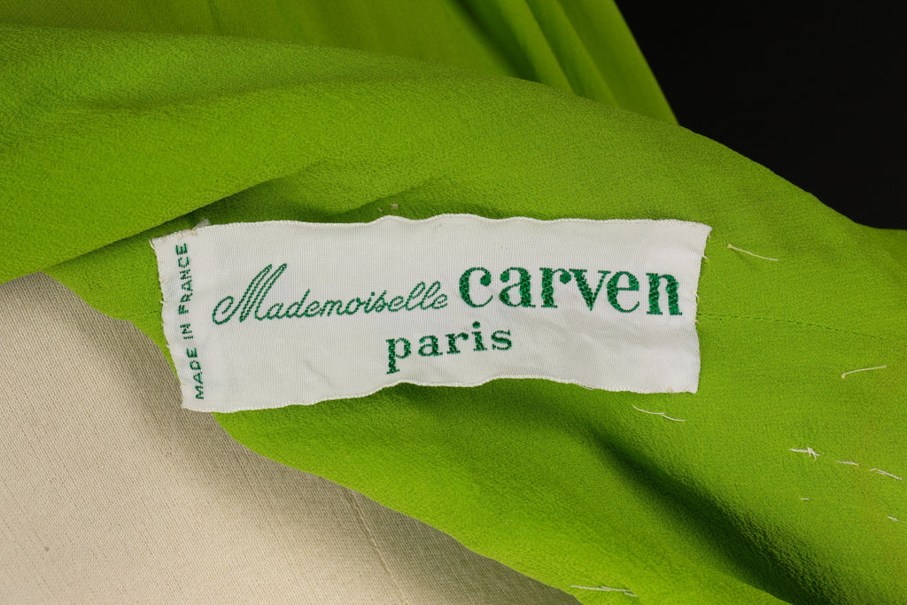 Robe verte en soie Carven