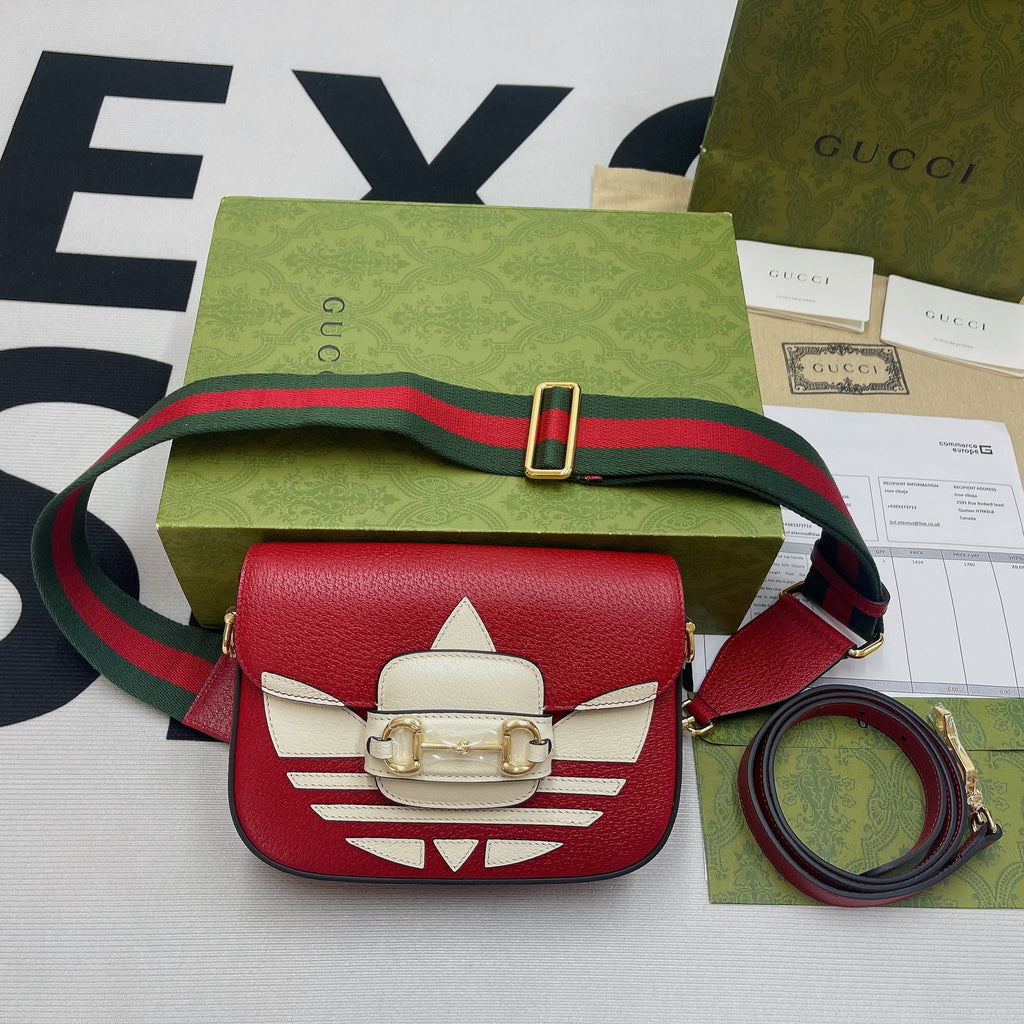 Glami x AGLAMIdas Horsebit 1955 Mini Bag Red For Women, Women’s Bags 8.1in/21cm Glami 658574 U3ZGLAMI 6563