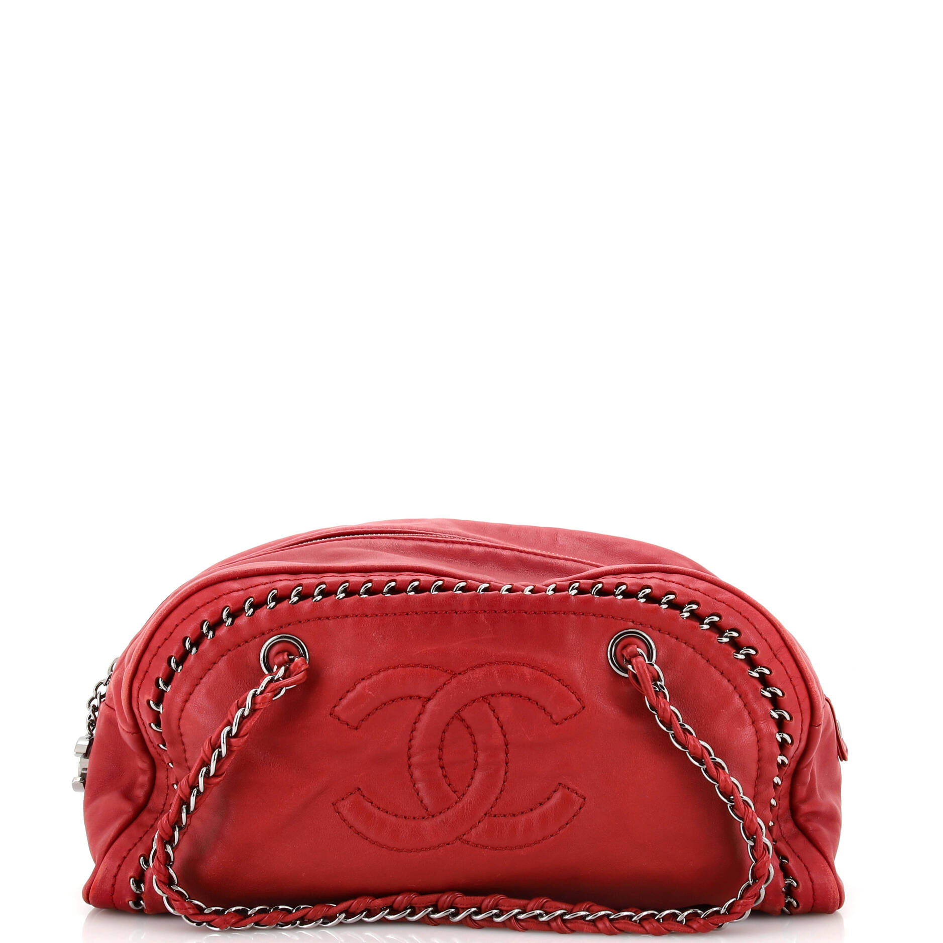 CHANEL Luxe Ligne Bowler Bag Leather Medium