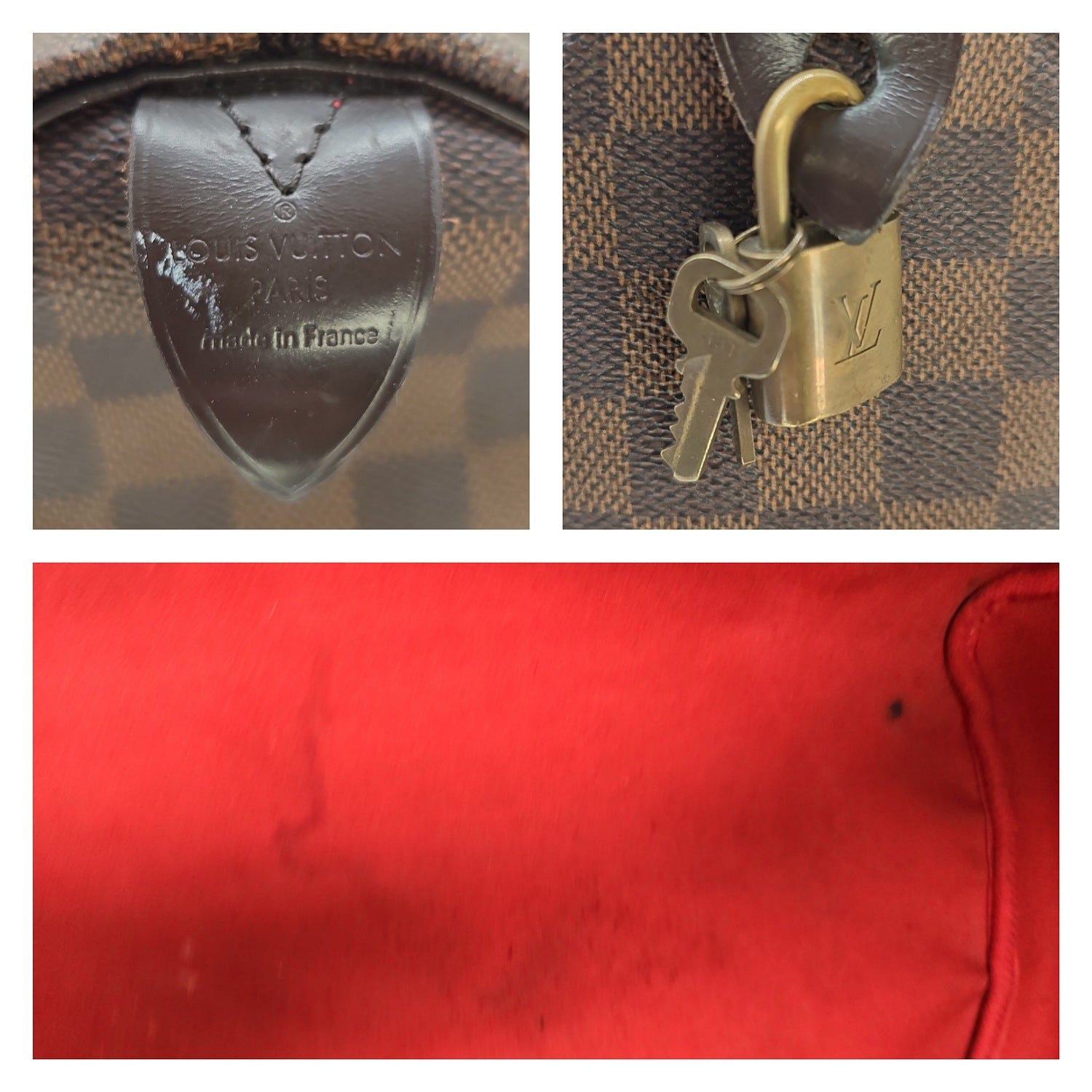 Louis Vuitton Damier Ebene Speedy 35 Satchel