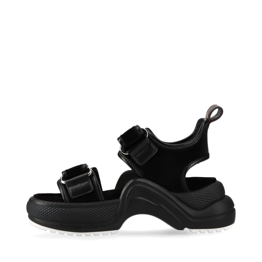 Louis Vuitton LV Lighting Line 23 Years White x Leather Sandals EU34  Black CL0233 LV Logo Berklo Strap Box  Bag