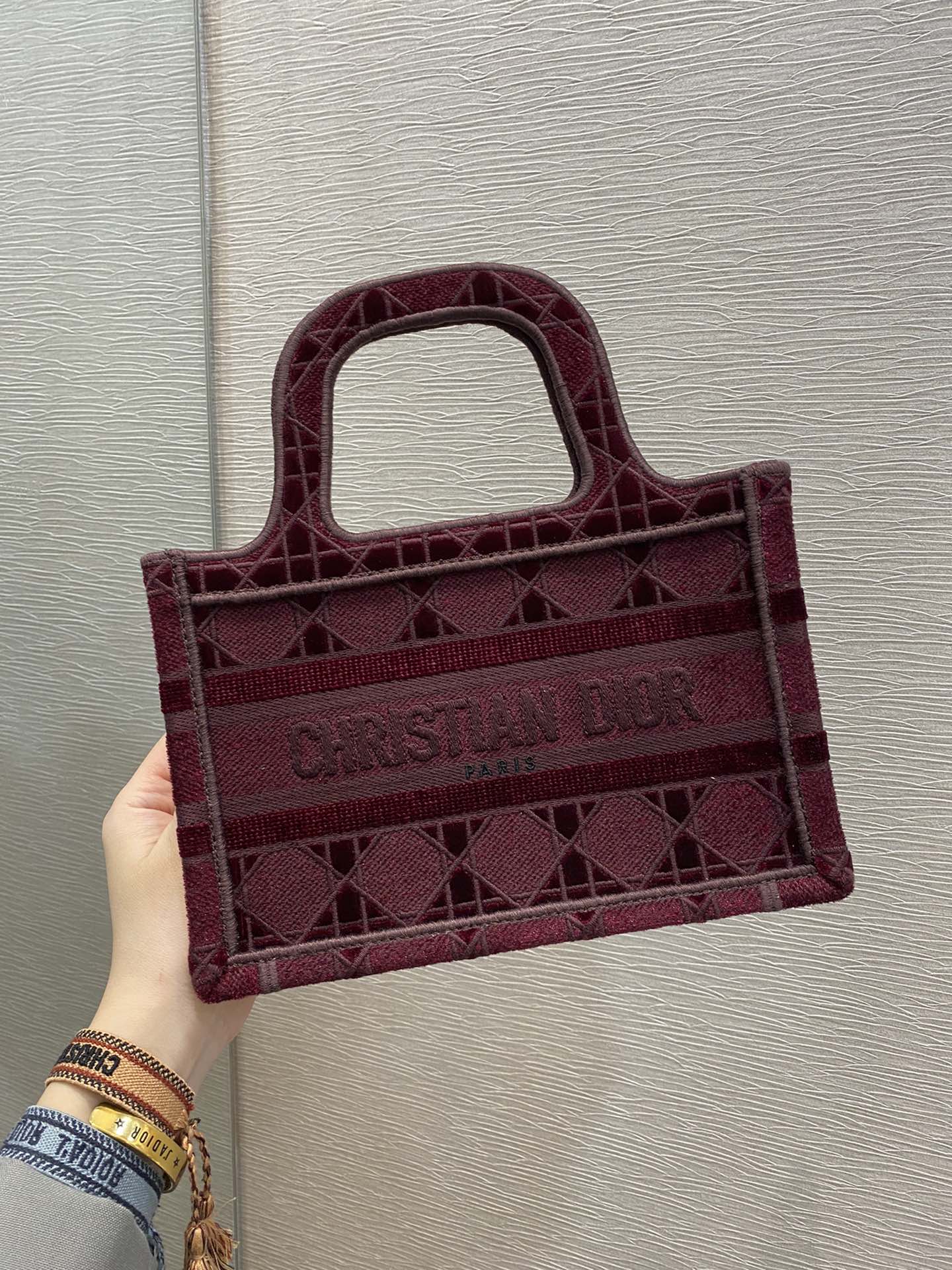 GLAMI Mini Tote Book Oblique Red Canvas For Women 23cm/9in CD