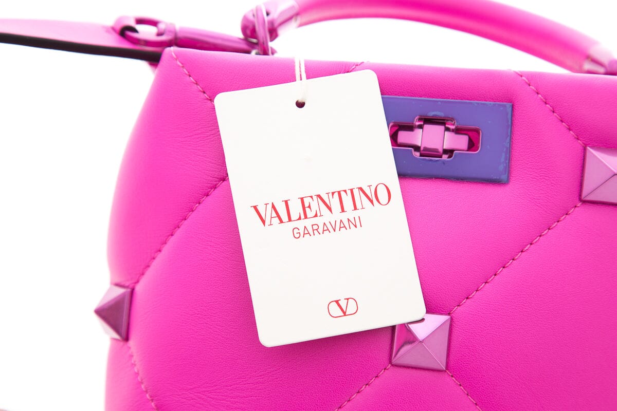 Valentino Garavani Hot Pink Roman Large Stud Handbag