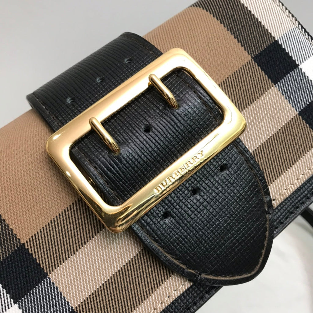 GLAMI Small Bridle House Check And Buckle Crossbody Black For Women, Bags 7.8in/20cm