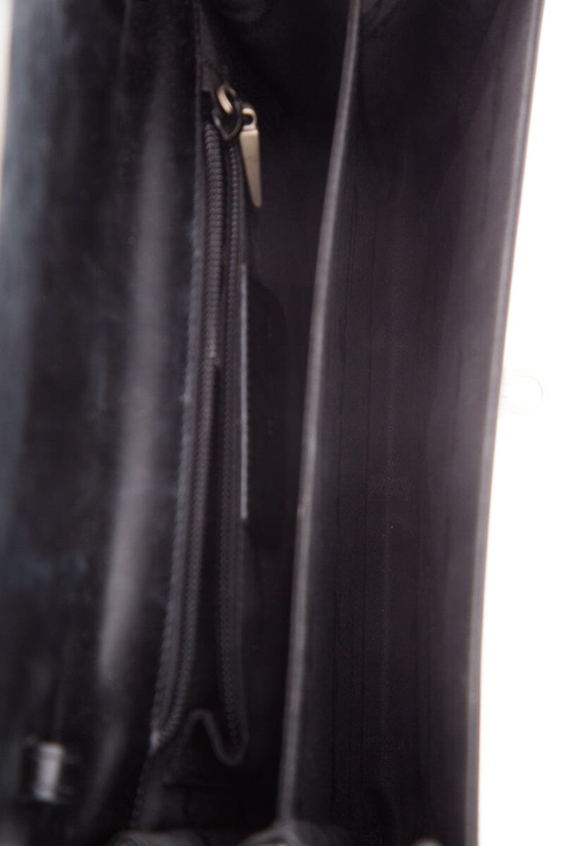 Salvatore Ferragamo Black Gancini Minio Leather Handbag