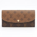 Louis Vuitton Monogram Reversee Portefolio Emily M82157 BlackBrown Long   Wallet