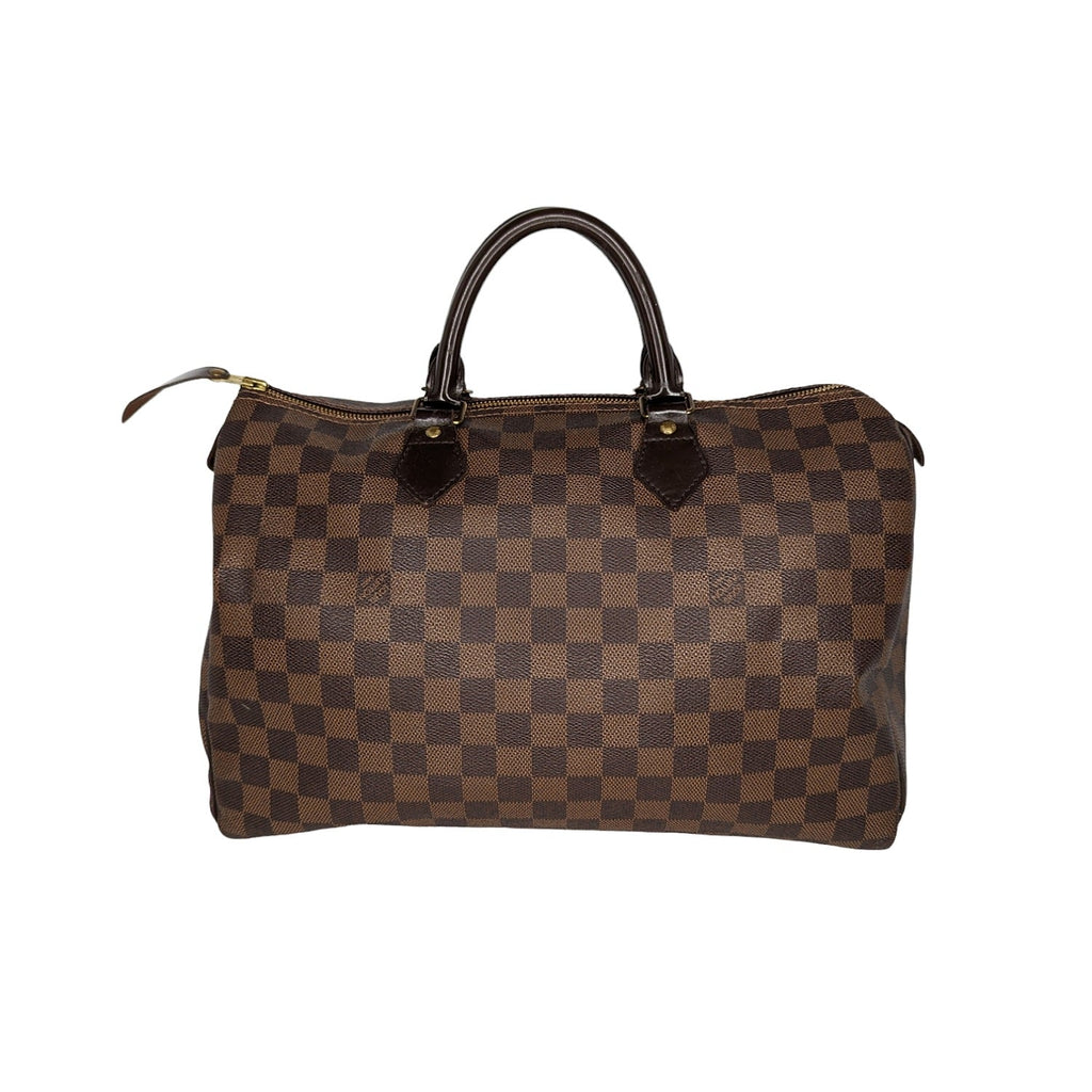 Louis Vuitton Damier Ebene Canvas Speedy 35 Satchel