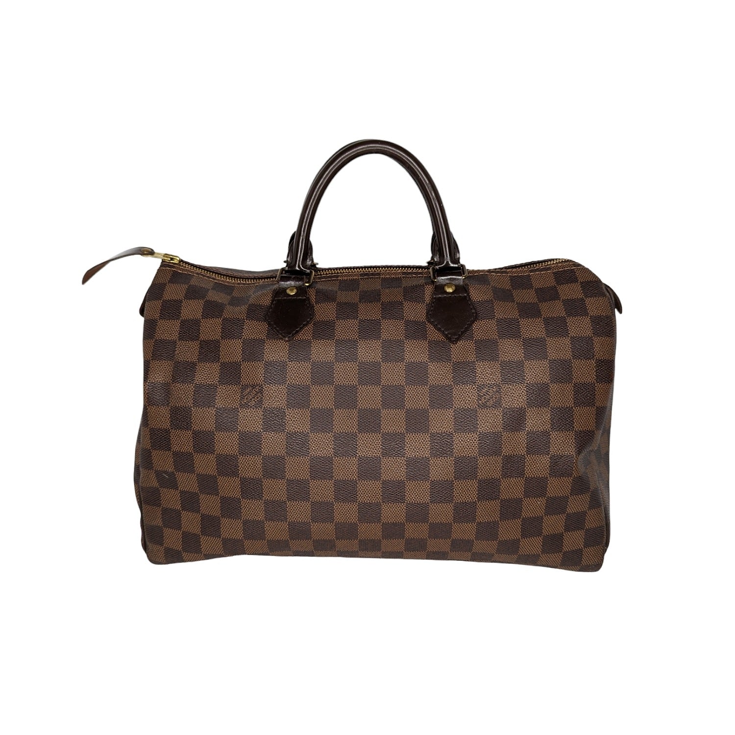 Louis Vuitton Damier Ebene Canvas Speedy 35 Satchel