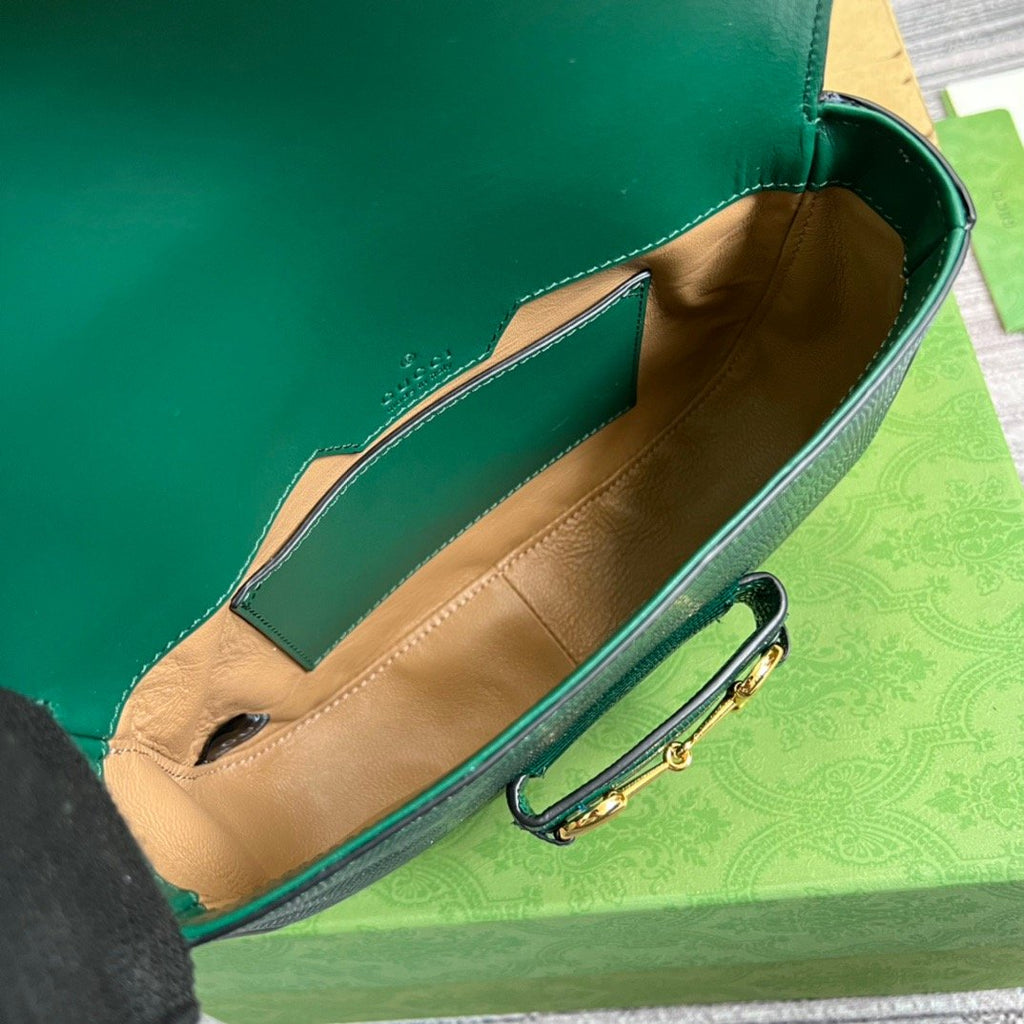gg Horsebit 1955 Lizard Mini Bag Green For Women, Women’s Bags 8in/20cm gg‎ ‎675801 LUZ0G 3154