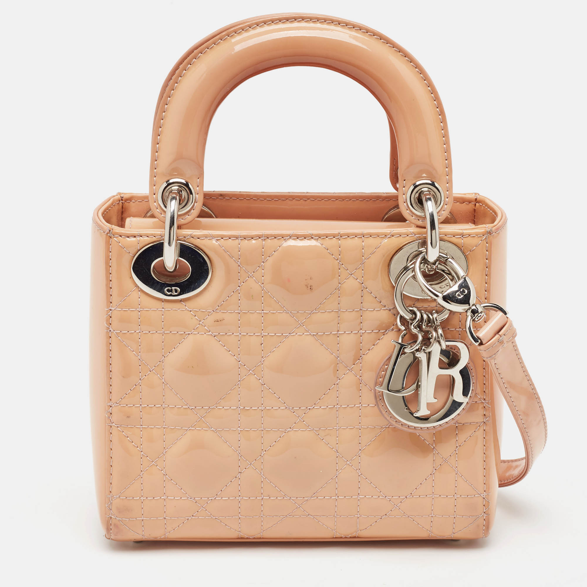 Dior  Cannage Patent Leather Mini Lady Dior Tote