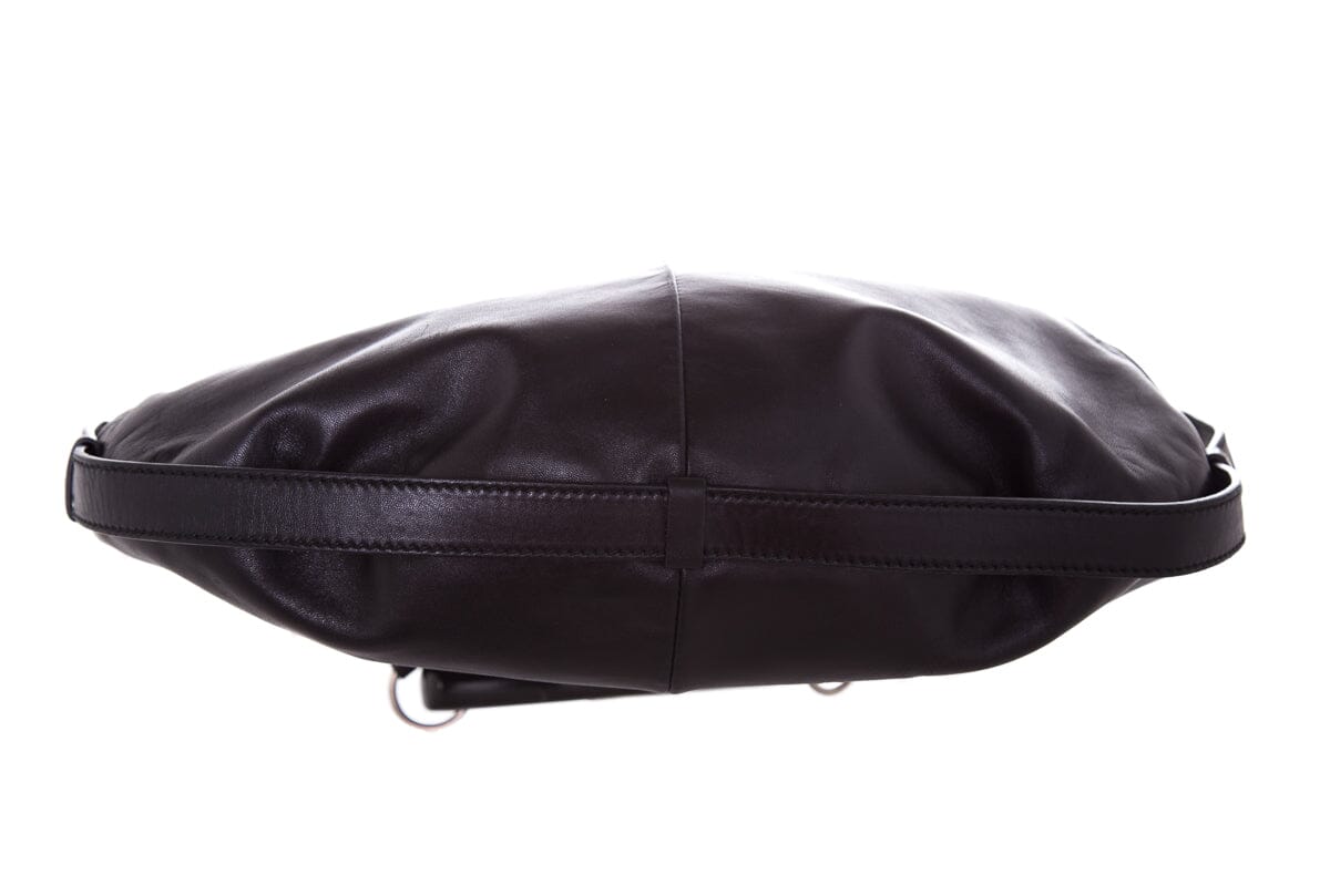 YSL Vintage Black Lambskin & Horn Handle Handbag