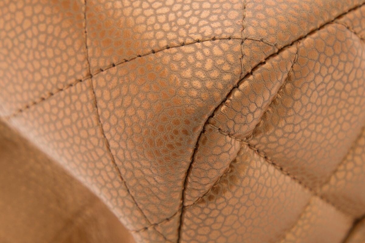 Chanel 2011 Metallic Bronze Jumbo Double Flap Handbag