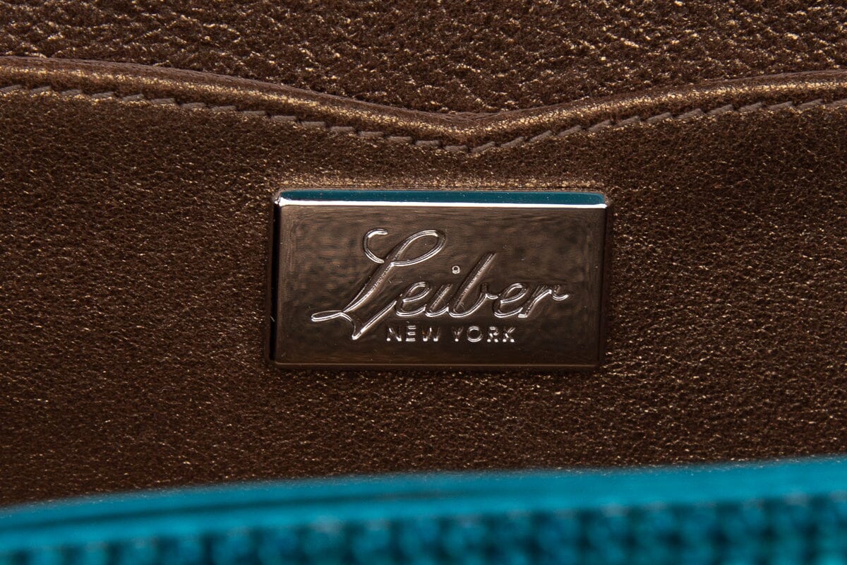 Judith Leiber Teal Rhinestone Clutch