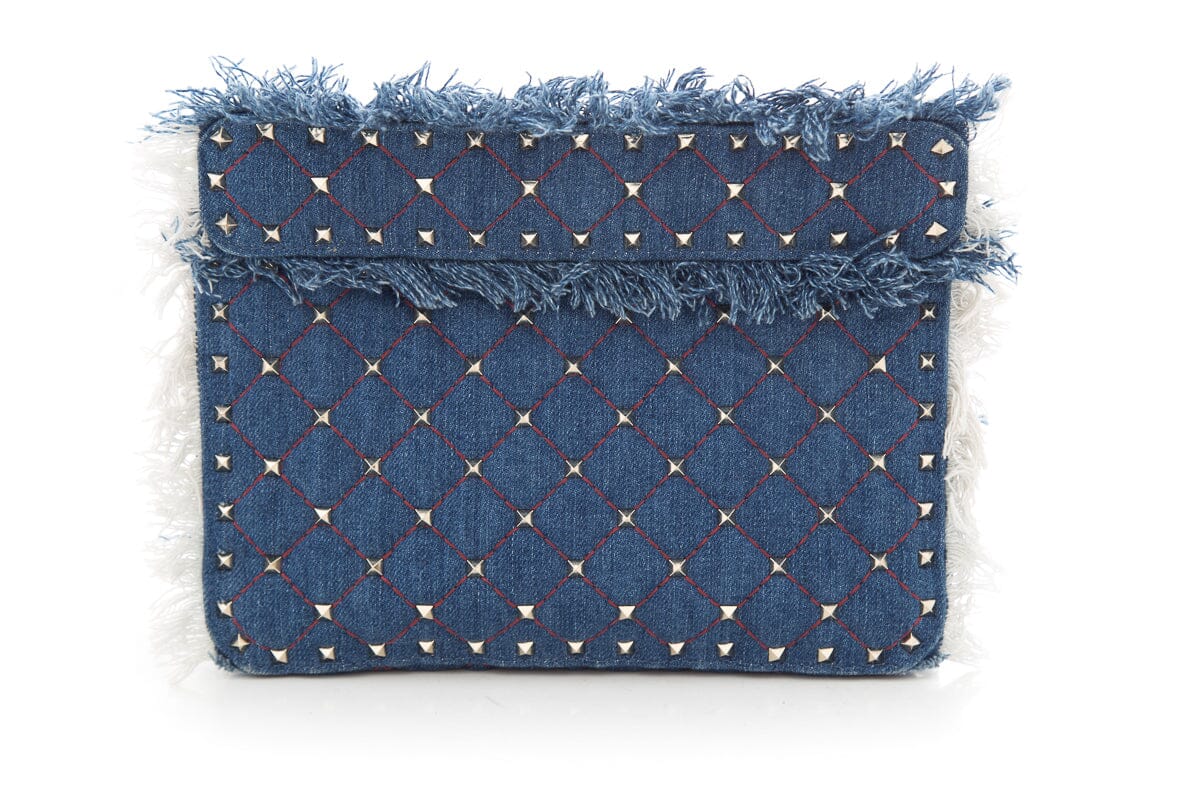 Valentino Denim Rockstud Handbag