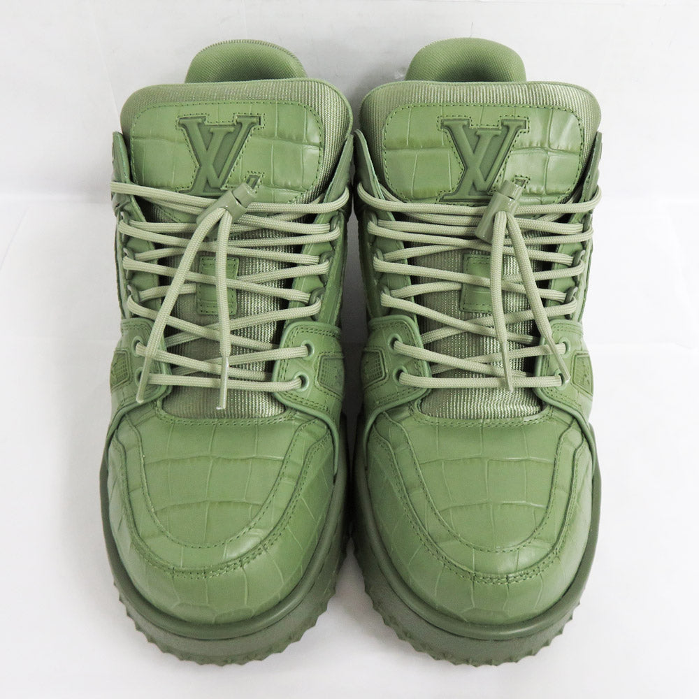 Louis Vuitton LV Trainer Maxi Line Trainers 1 ACN1V Karki 7 26.0cm Push Farrel ather Green  Shoes Beauty