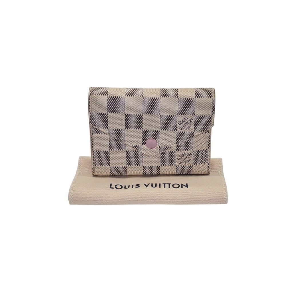 Louis Vuitton Damier Azur Victorine Wallet Rose Ballerine
