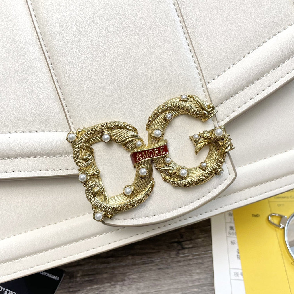 DG DG Girls Bag In Quilted Nappa White For Women 10.6in/27cm DG