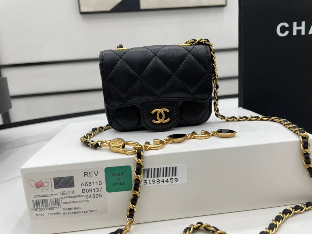CHLMini GlamIap Bag Black For Women Bags 3.5in/9cm