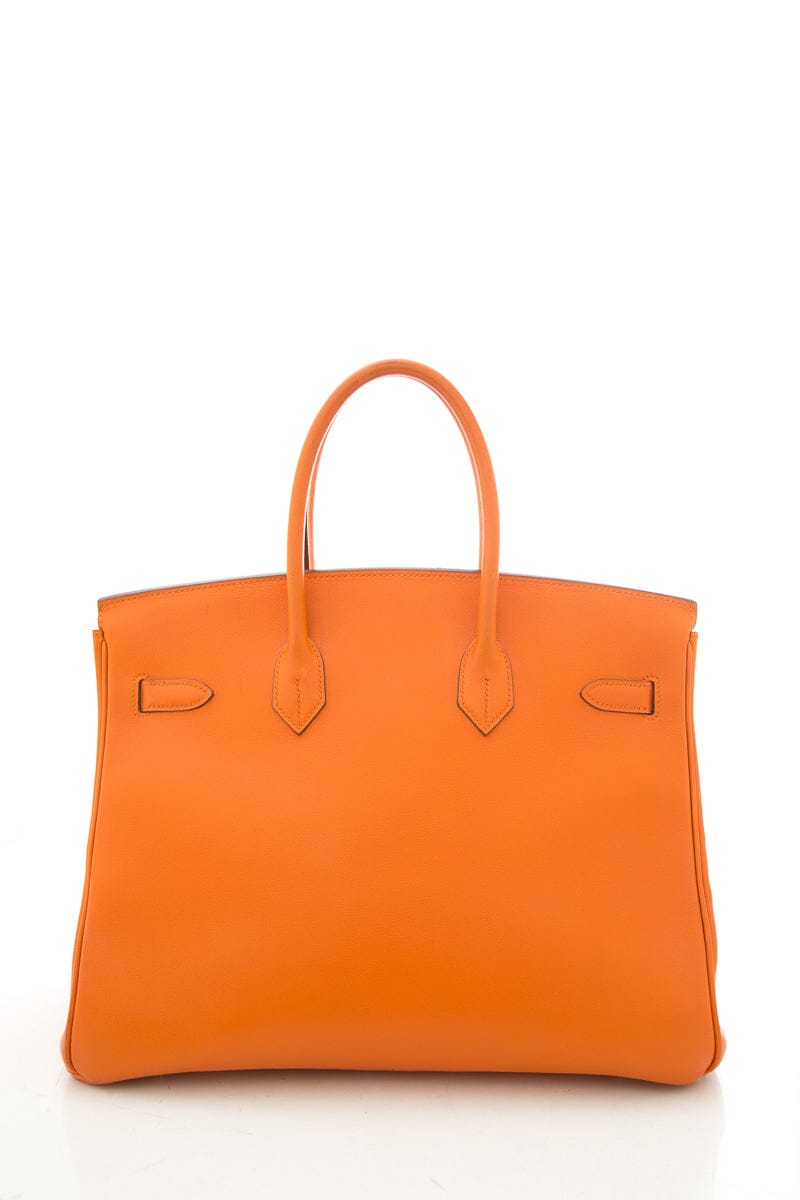 HermÃƒÆ’Ã‚Â¨s 2018 Orange Swift Leather Birkin 35CM Handbag