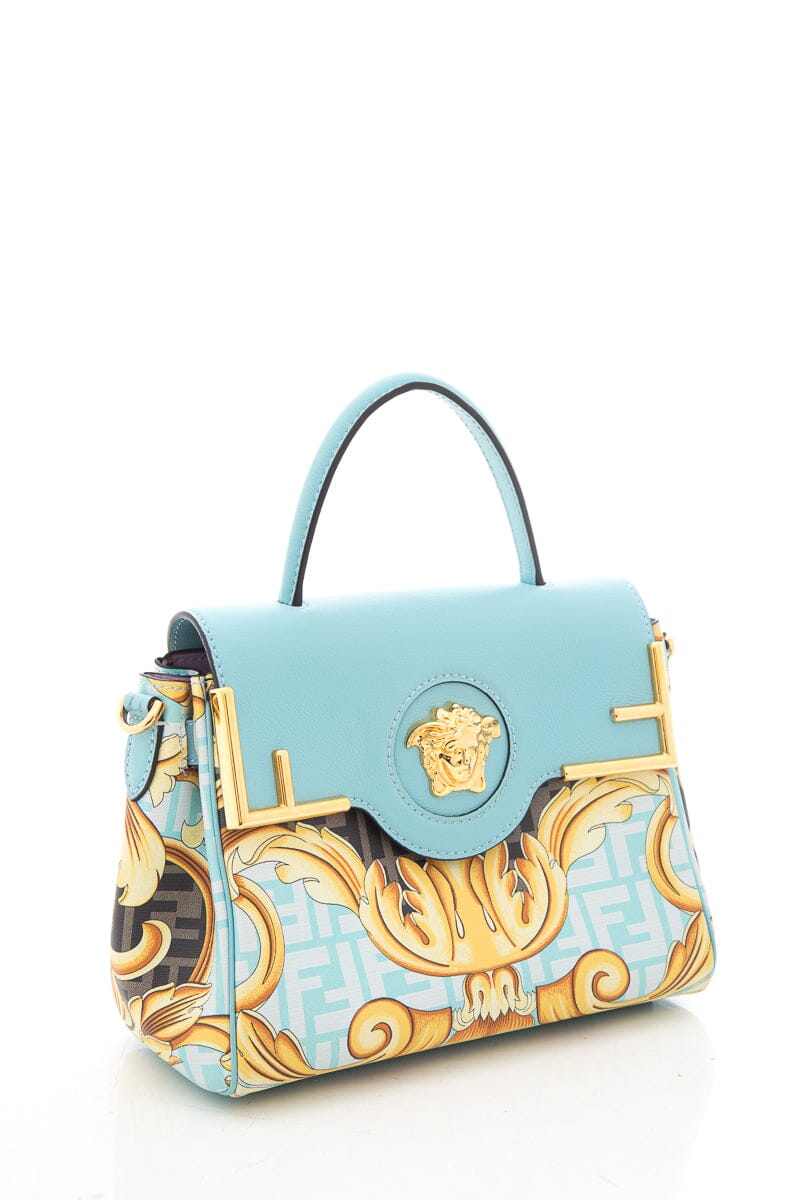 Fendace Blue Multicolor La Medusa Medium Handbag