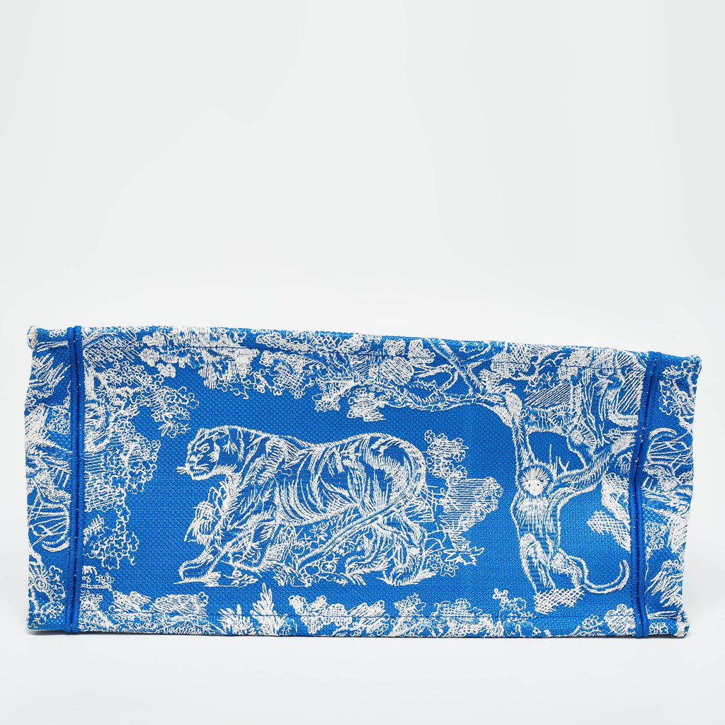 Dior  Embroidered Canvas Medium Toile De Jouy Book Tote