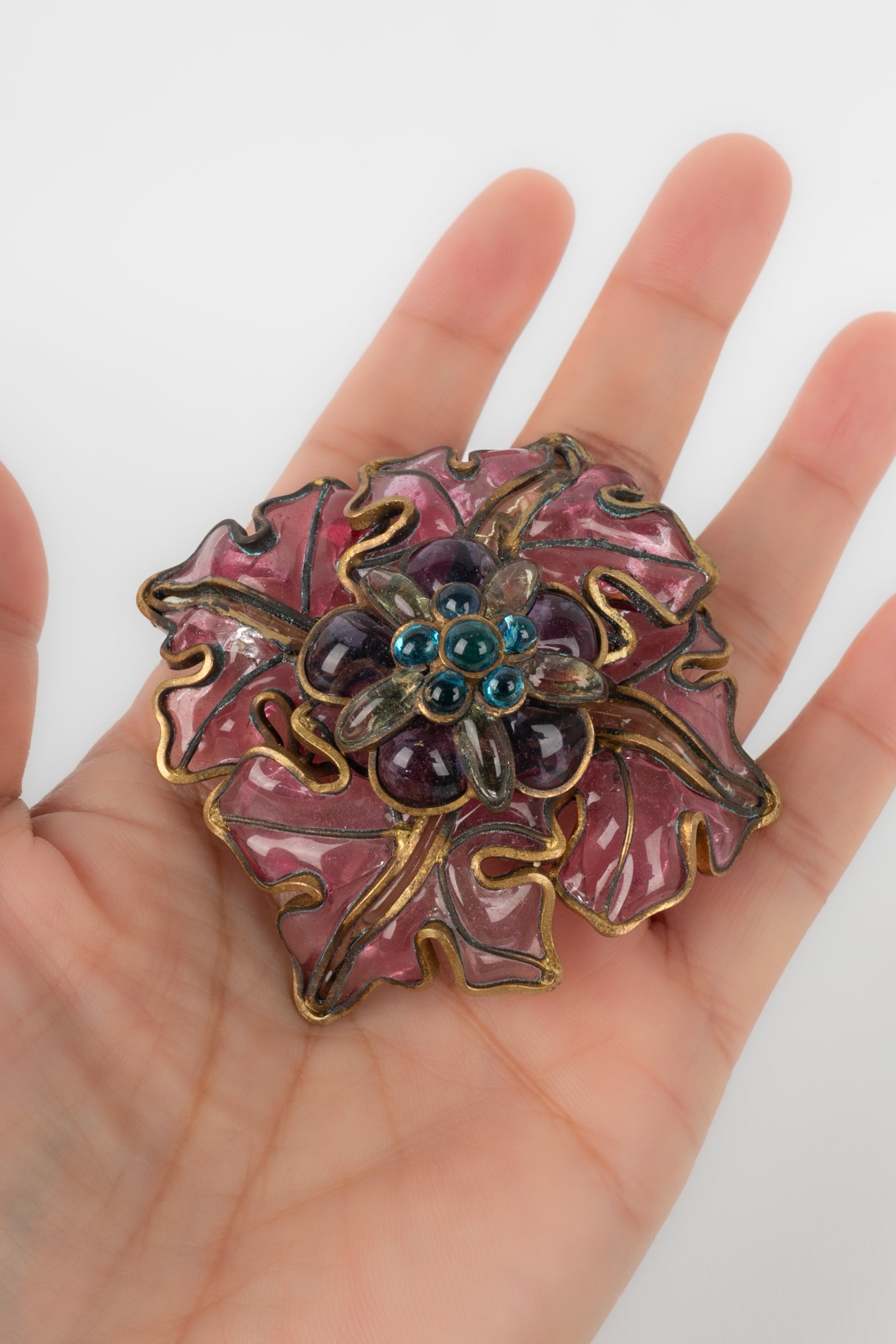 Broche en pÃƒÆ’Ã‚Â¢te de verre Chanel 1990s