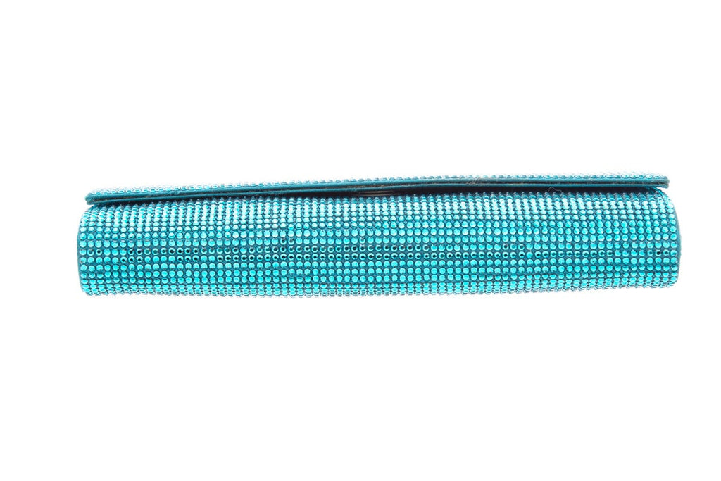 Judith Leiber Teal Rhinestone Clutch