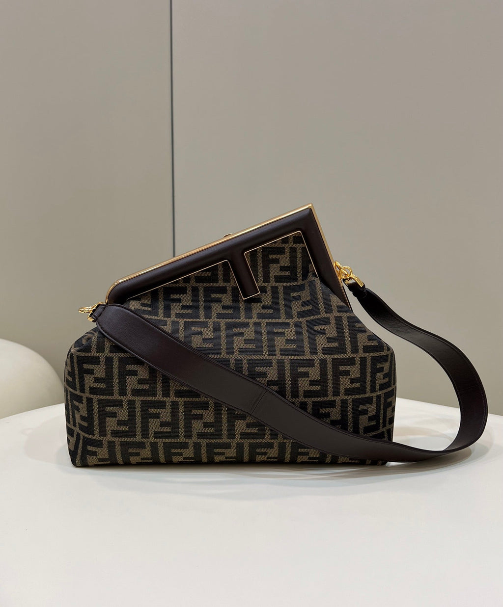 FI First Small Brown Canvas For Women, HandBags, Shoulder And Crossbody Bags 10.2in/26cm FF 8BP129