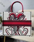 GLAMI MeGLAMIum Book Tote Latte Multicolor Cupidon Embroidery, Red/White, For Women WomenÃ¢â‚¬â„¢s Handbags, 41cm CD M1296ZTQG_M941