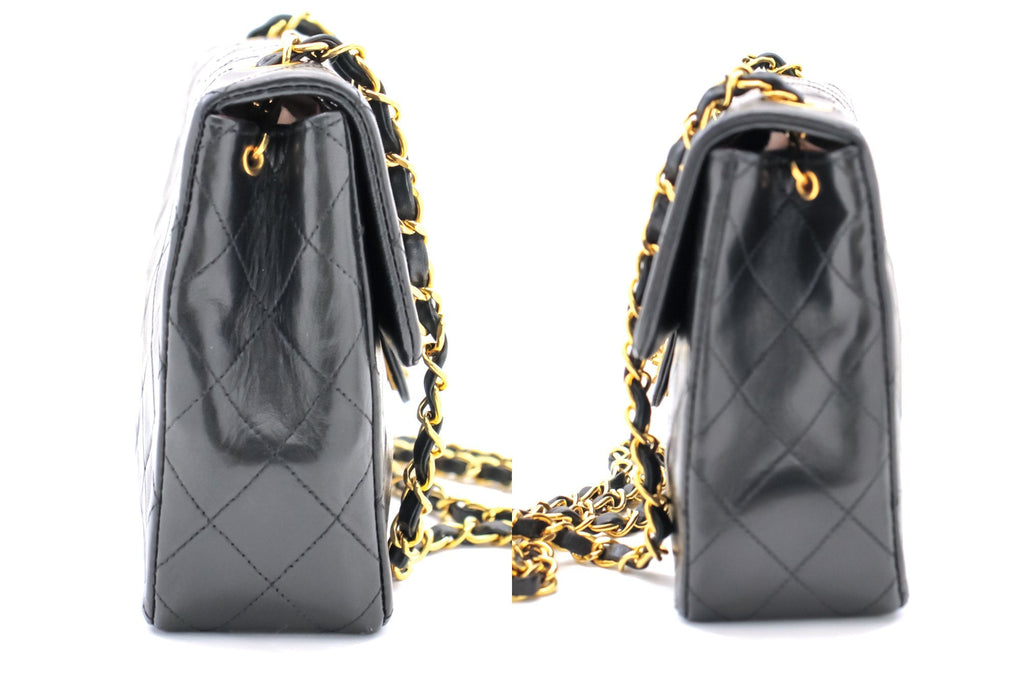 CHANEL Mini Square Small Chain Shoulder Bag Crossbody Black Quilt g36