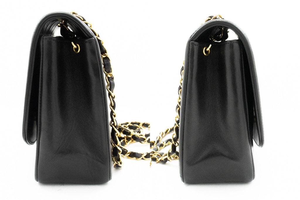 CHANEL Diana Flap Chain Shoulder Bag Black Quilted Lambskin Purse k28