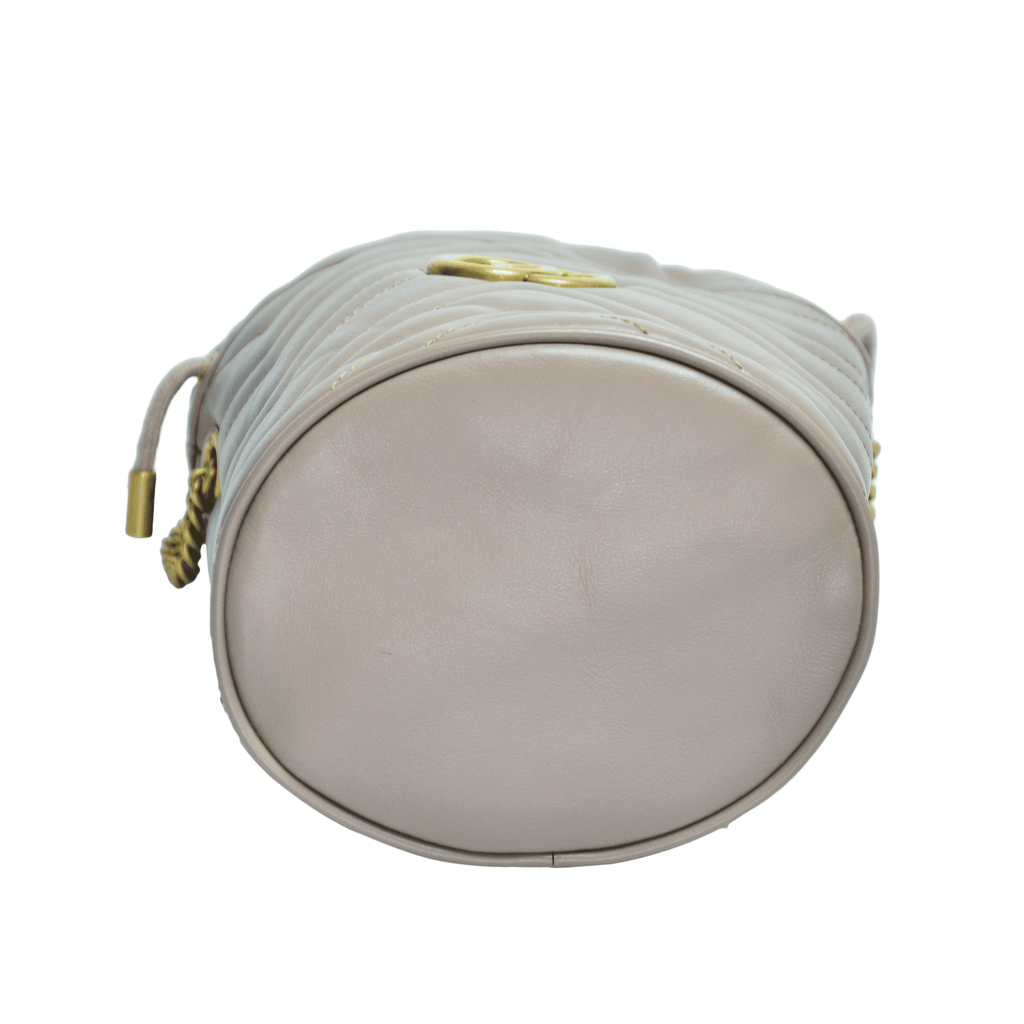 Beige GG Marmont Bucket Bag