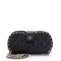 CHANEL Chain Around Sunglasses Case with Chain Quilted Caviar