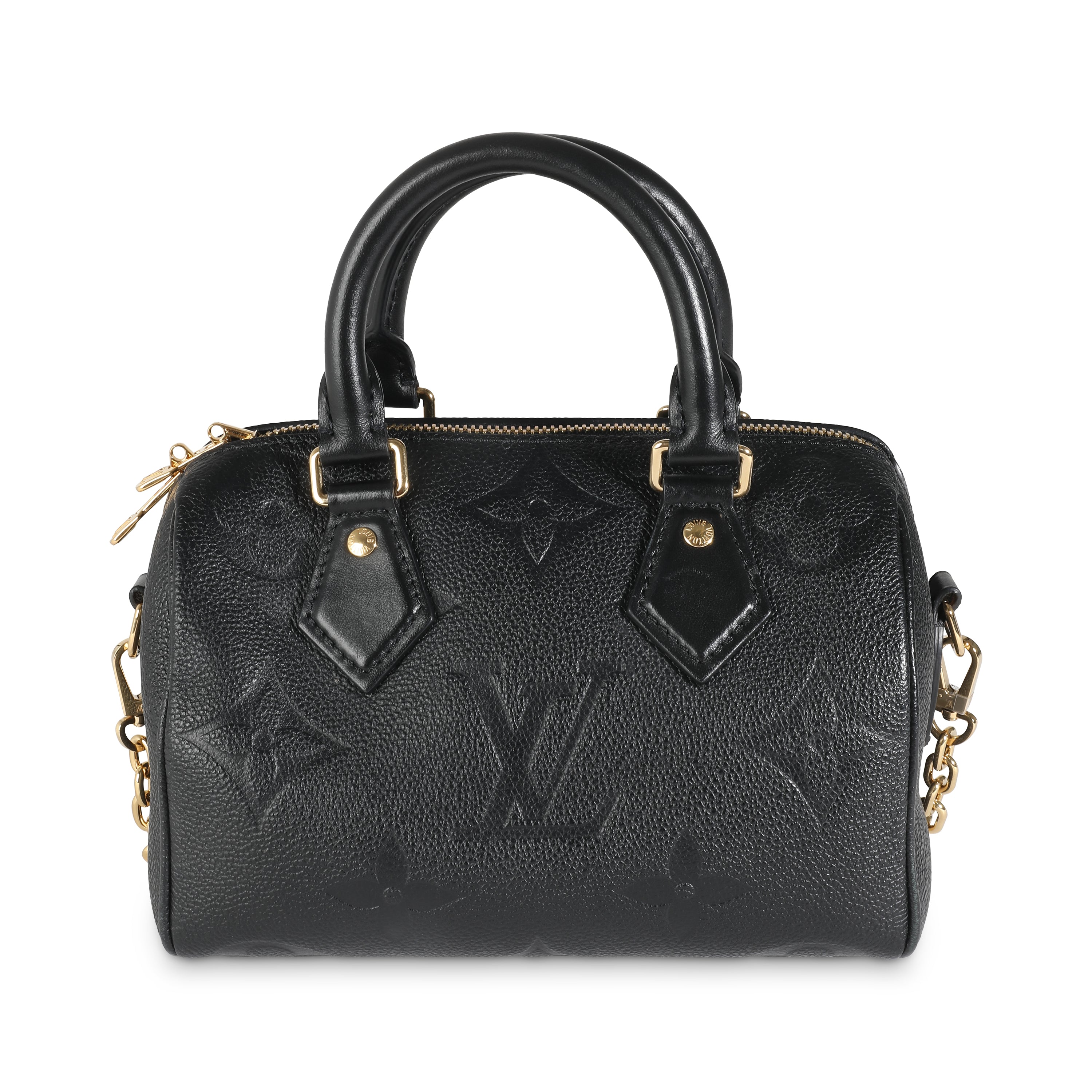 Louis Vuitton Black Monogram Empreinte Speedy Bandouliere 20