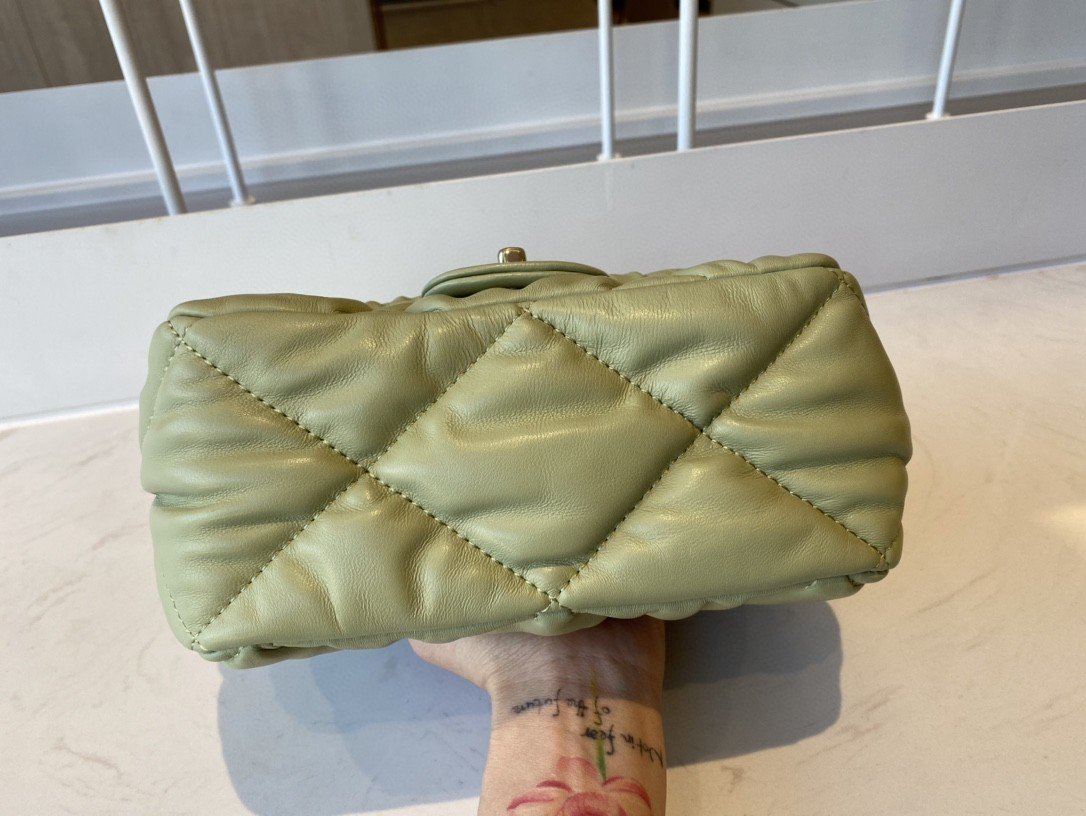 CHLSmall Flap Bag Gold Hardware Green For Women, Women’s Handbags, Shoulder Bags 7.5in/19cm AS2232