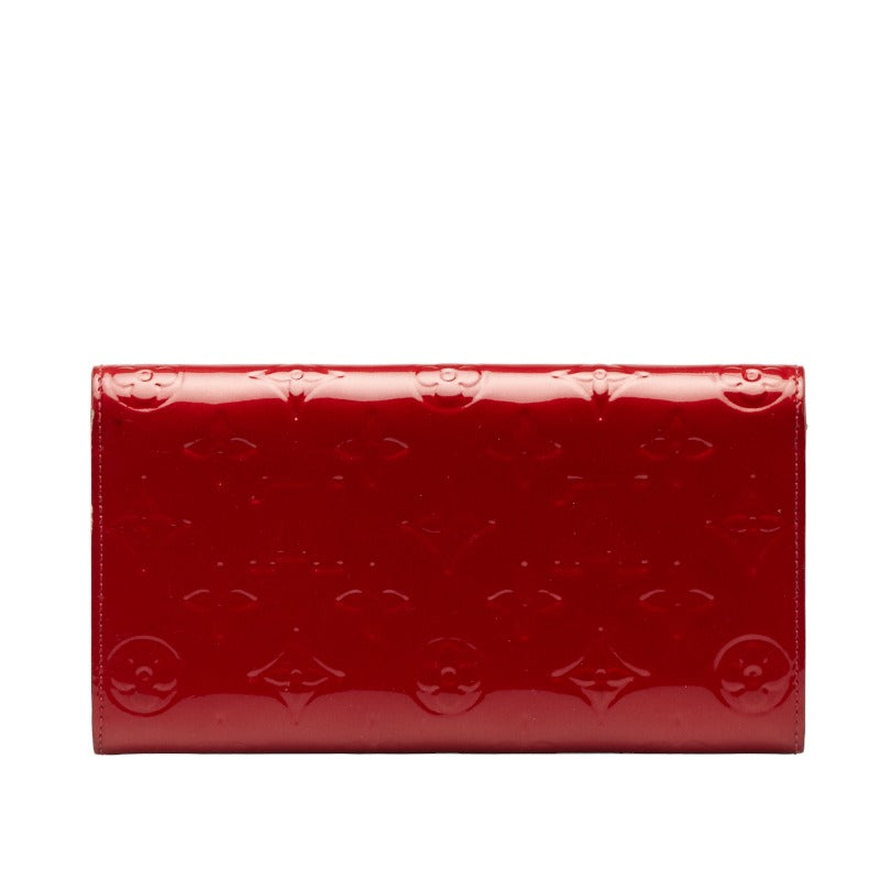 Louis Vuitton Monogram Vernis Portefolio Sarah Long Wallet M93530 Red Patent Leather  Louis Vuitton