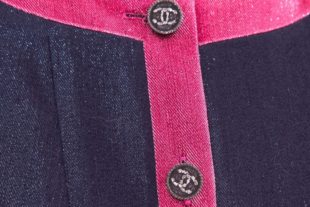 Chanel ICON 2022 Blue & Pink Short Sleeve Jacket SZ 38 NWT